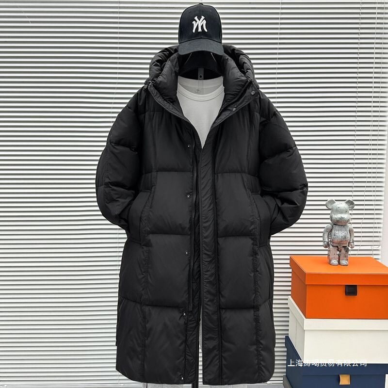 Mid-Length down Jacket for Men 2025 Winter New Style Youth Loose Casual Versatile White Duck down Warm Jacket