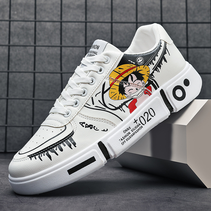 One Piece Luffy Student Board Shoes, Baskets Décontractées, Chaussures Non Ald Respirantes, Cadeau Animé, Nouveau, 2024_voghion.com