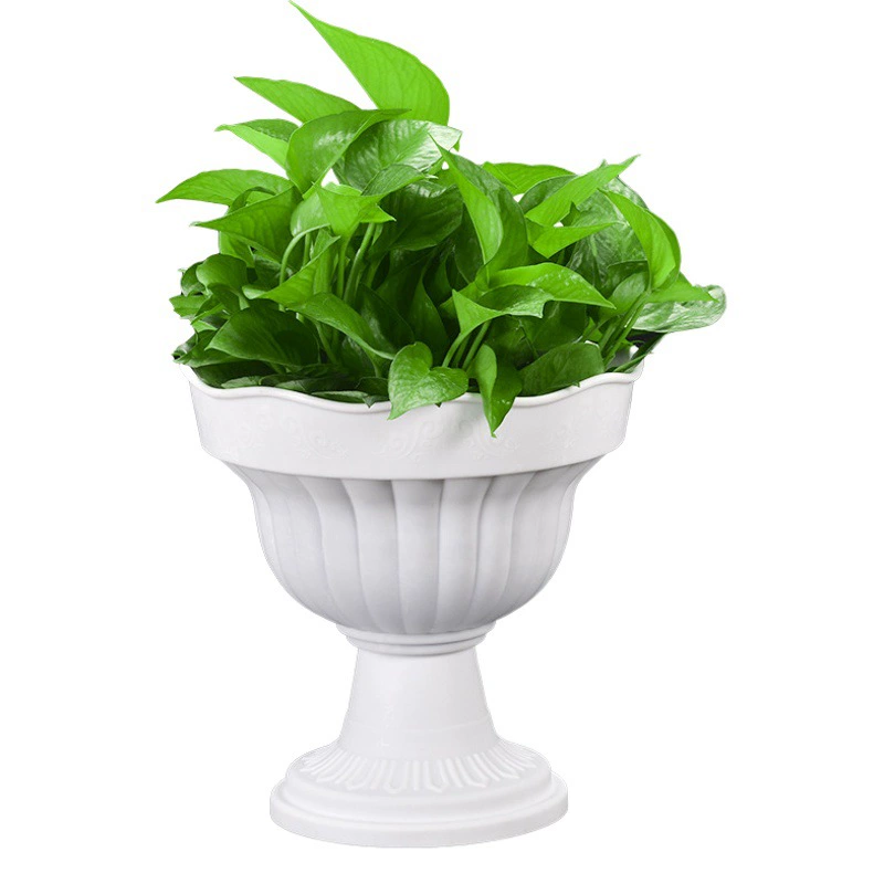 Оптовая пластиковый цветочный горшок из суккулентной смолы мини зеленый цветочный горшок редьки с высокой ножкой Творческий гидропонный большой цветочный горшок большого диаметра