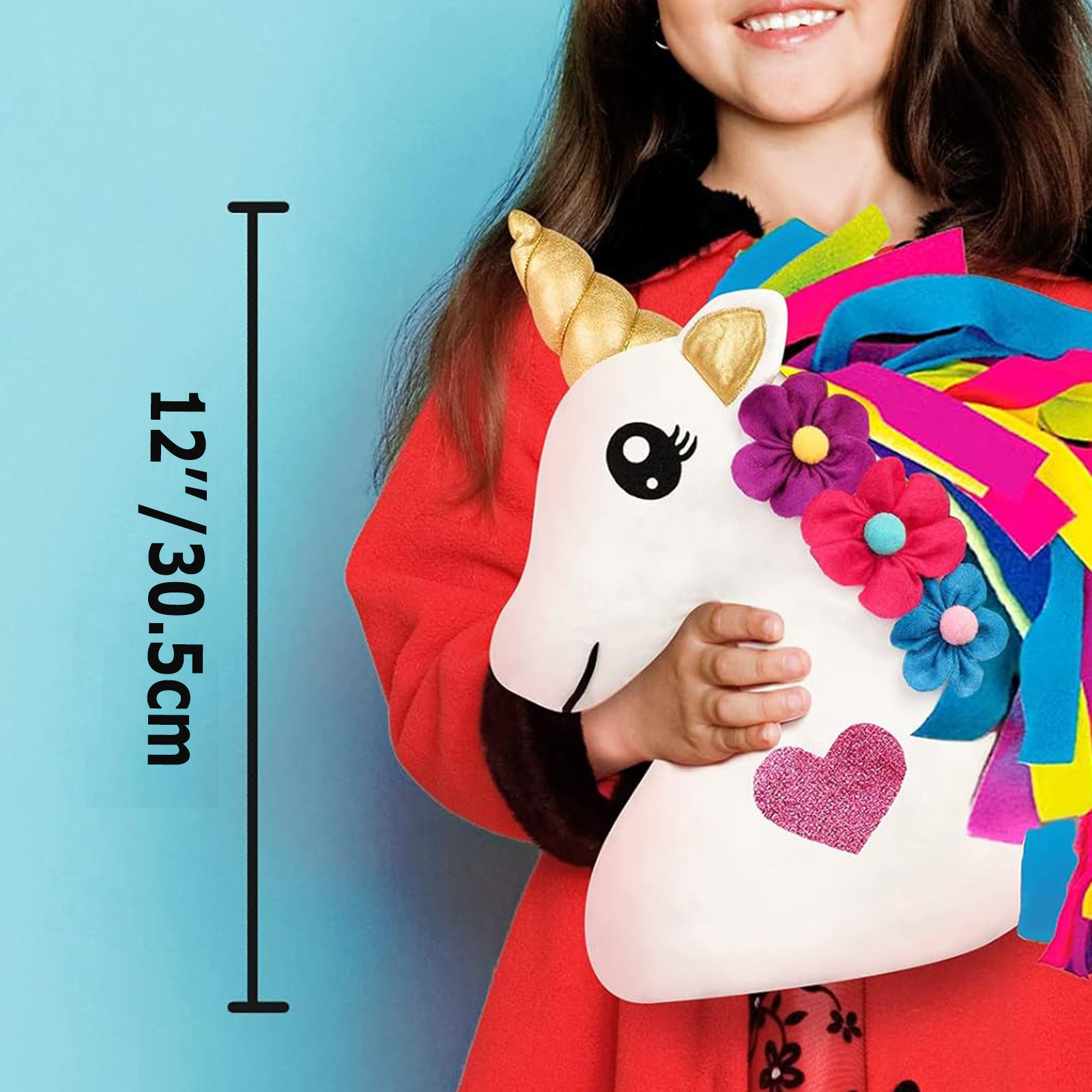 Transfronterizo nuevo DIY unicornio almohada artesanía traje de felpa unicornio dormitorio almohada decorativa regalo