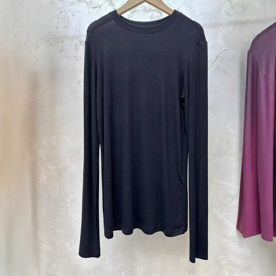 24 новые разные топы женская мода простая нижняя рубашка свитер с длинными рукавами топ с круглым вырезом