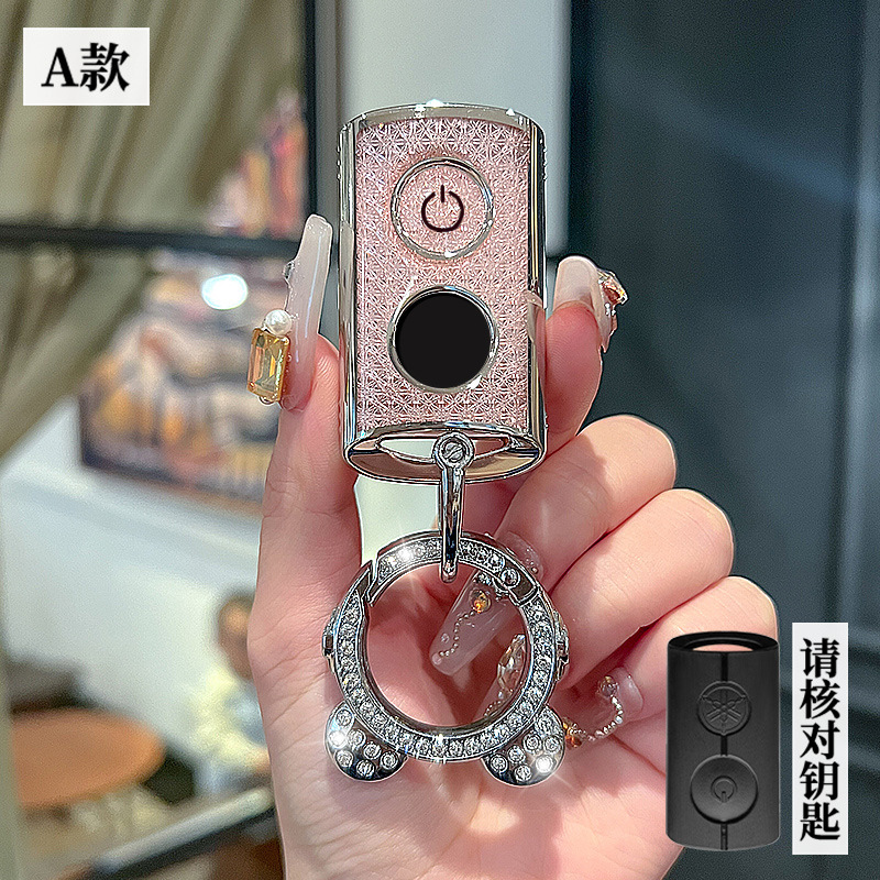 Yamaha 모델 A - 리모콘 2버튼 [크리스탈 핑크 싱글 쉘] + 우주 비행사 다이아몬드 버클