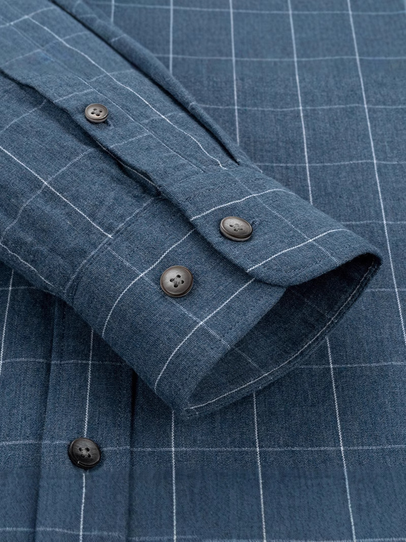 Procesamiento personalizado de algodón de manga larga de hombre de negocios ocio Oxford enzima de hilado lavado con agua a rayas de celos camisa de algodón