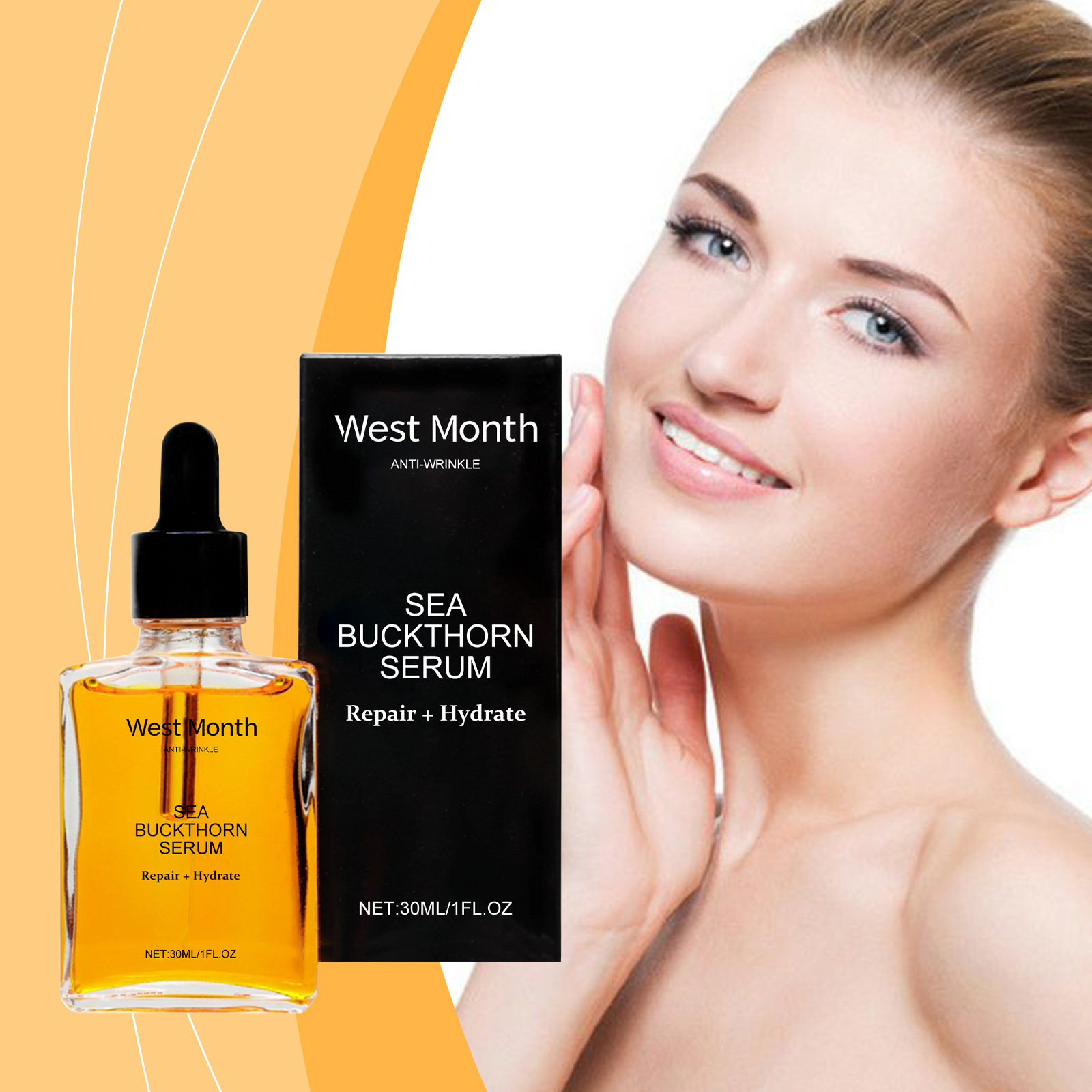 West Month Sea Buckthorn Moisturizing Essence Gentle Moisturizing and Nourishing Skin Rejuvenating Essence