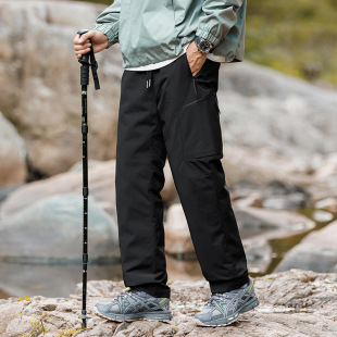 Men's down Pants, Mountain-Style Workwear Outdoor Pants, Triple-Protection Graphene Thermal Insulation, New National Standard 90% down Assault Pants, Cold-Proof