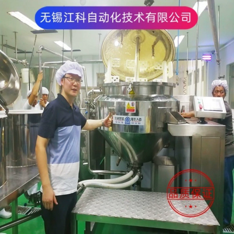 Специальное оборудование для пищевой фабрики, линия по производству наполнения, итальянская паровая эмульгирующая кастрюля, вакуумная разливочная машина, онлайн-дробление