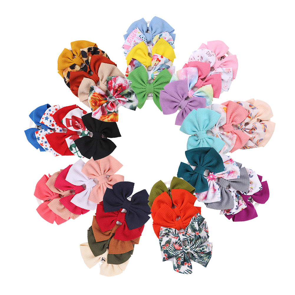 Cute Solid Color Bow Knot Cloth Hair Clip display picture 2