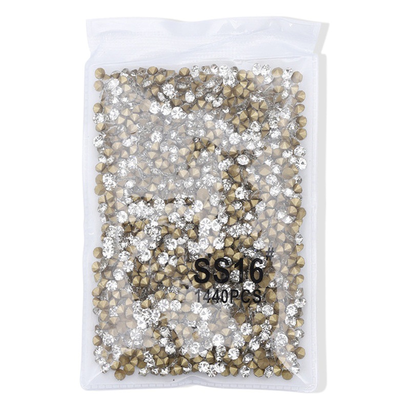 1440 Internet celebridad señaló blanco diamante joyería uñas pila diamante checo Super brillante estrellado relleno cristal transparente rhinestone