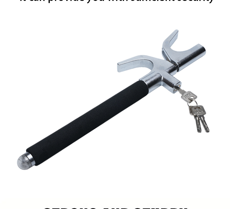 Car Steering Wheel Lock, Anti-Theft Lock, Small Car Front Lock, Safety Self-Defense Retractable Handlebar Lock, Anti-Theft Device