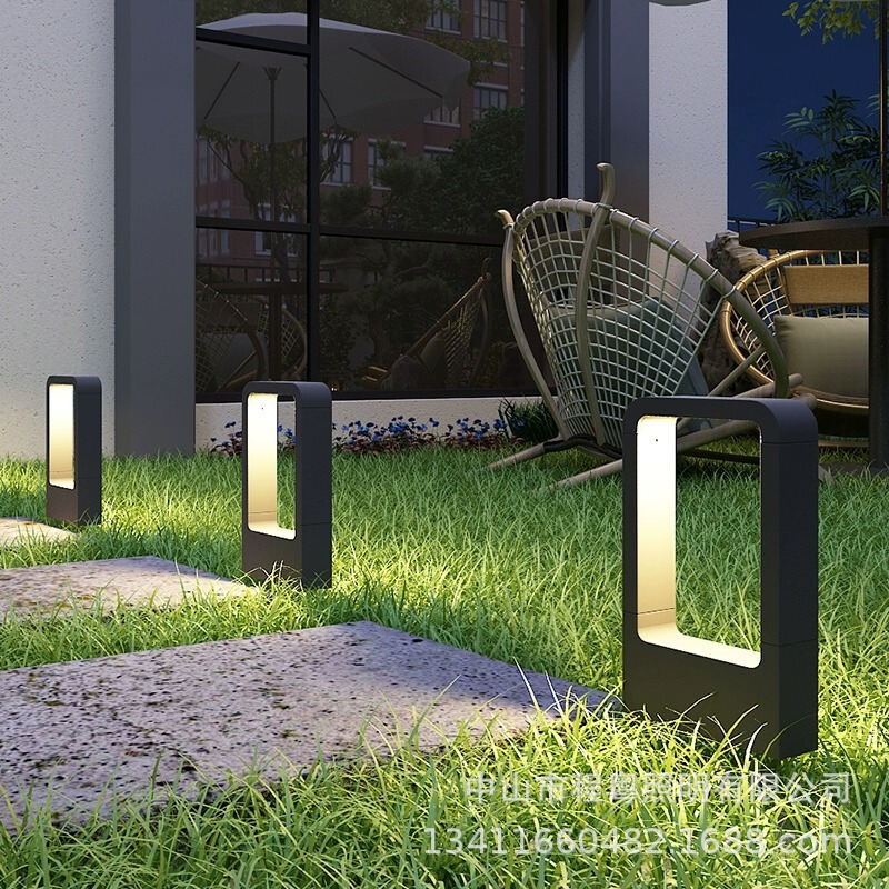 Modern minimalist LED outdoor door-shaped lawn lamp garden lamp acrylic waterproof villa community courtyard landscape lamp