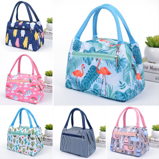 Wholesale New Fashion Zipper Portable Insulated Bag Ladies Cartoon Waterproof Lunch Bag with Aluminum Foil Insulated Lunch Bag