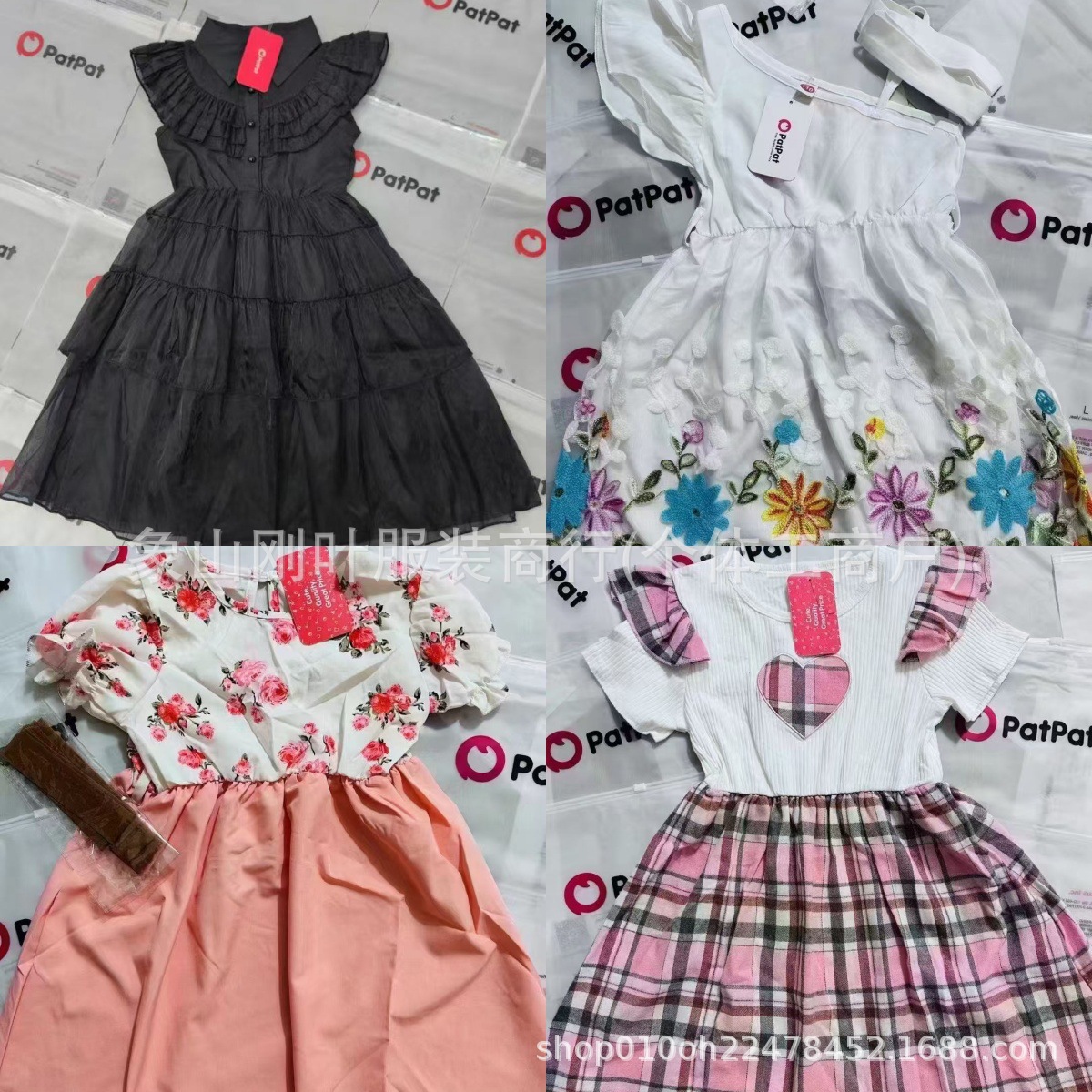 Foreign trade Patpat children's dresses, miscellaneous styles, summer cartoon cute princess dresses, fashionable and versatile girls' mesh dresses.