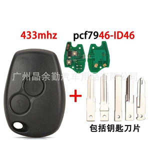 Renault 2 düyməli 433Mhz Pcf7946-Id46 çipli avtomobil pultu açarı