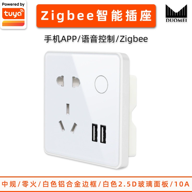 Graffiti smart socket wifi graffiti 10A five -hole band USB factory wholesale smart zigbee socket