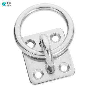 304 stainless steel square eye plate with circular ring square fixed buckle with circular ring marine metal boat bolt handle door
