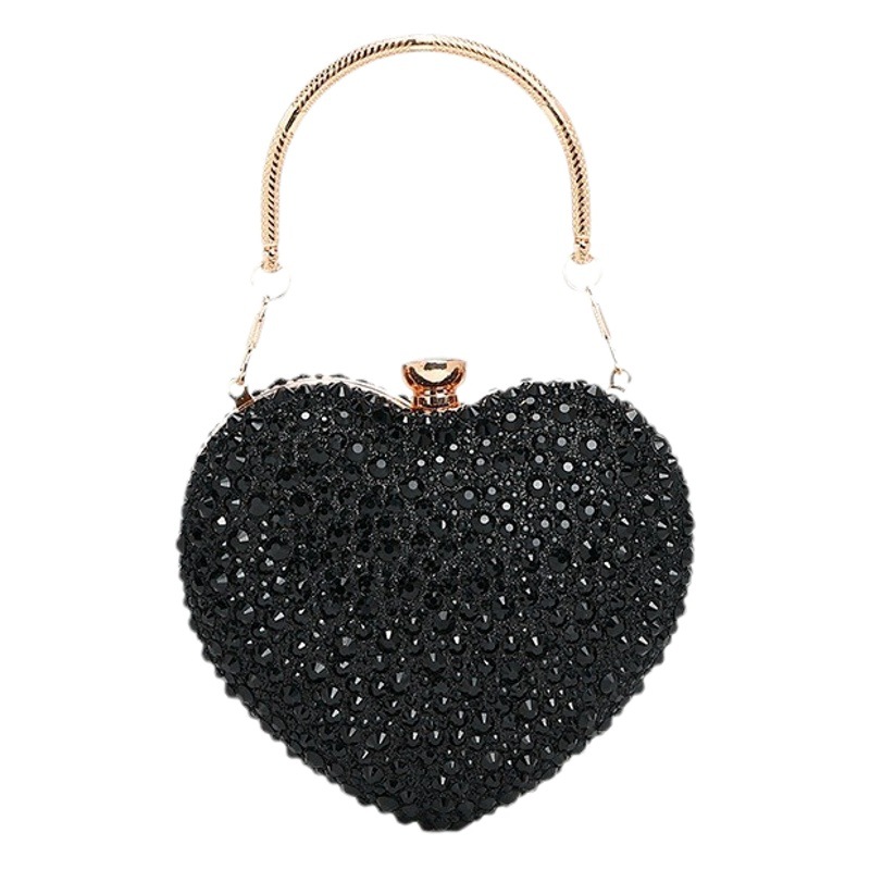 Bolso de diamantes de imitación al por mayor transfronterizo para mujer 2024 invierno nueva moda todo-fósforo mini amor bolso de cena diagonal de un solo hombro