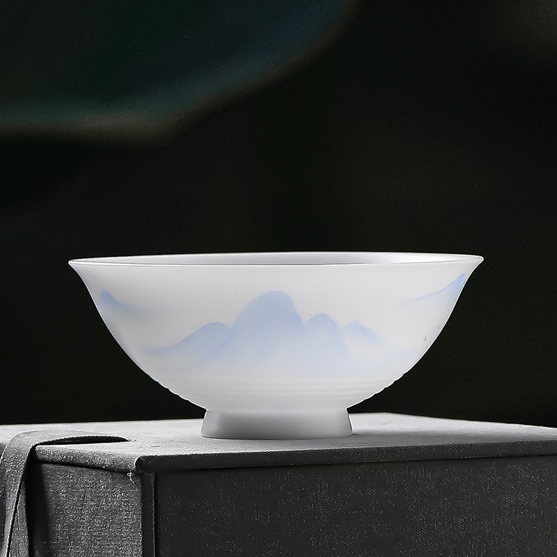 Changfa Bingseed Jade Porcelain Thin Fetus 손으로 그린 Yuanshan 핑크 Lotus Dashokhat 마스터 컵 세라믹 화이트 도자기 쿵푸 컵 티 볼 싱글