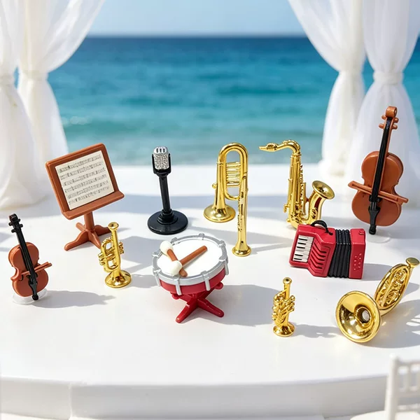 Dollhouse Simulation Model Violin Mini Miniature Symphony Brass Instrument Props Toy