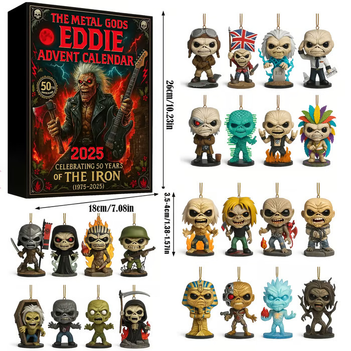 24 Days * Eddie Advent Calendar 2025圣诞节乐队挂件降临节日历|undefined