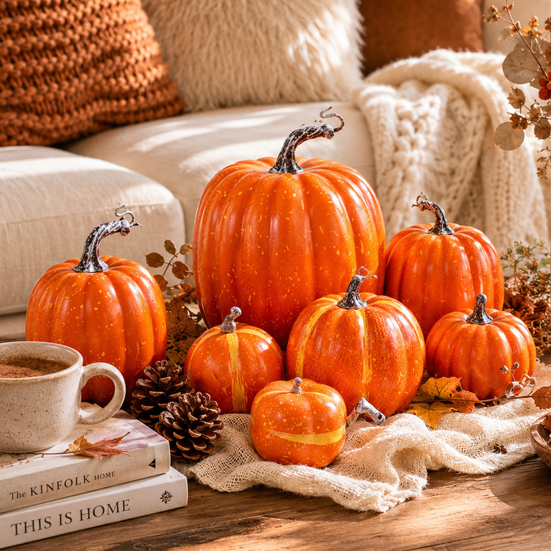 Simulated White Pumpkin Ornaments for Halloween and Thanksgiving Party Scene Decoration, Home Window Display, Autumn Decoration Crafts Simulated White Pumpkin Ornaments for Halloween and Thanksgiving Party Scene Decoration, Home Window Display, Autumn Decoration Crafts