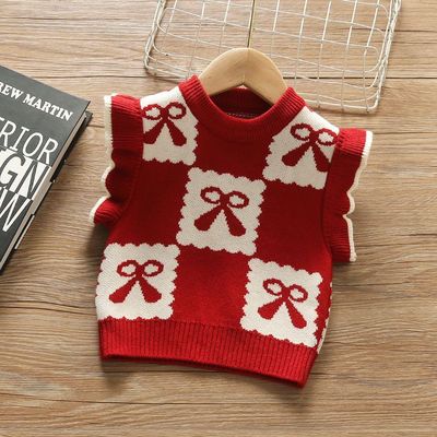 Children's clothing 2022 Spring new pattern children Autumn and winter girl vest Sweater Vest baby sweater Versatile Exorcism