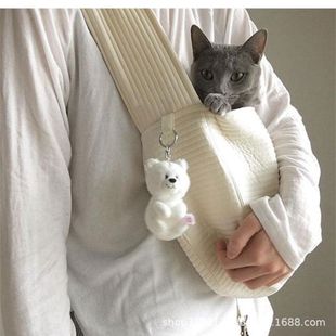 Cat Bag Canvas Outgoing Portable Shoulder Crossbody Bag Machine Washable Dog Bag Breathable Pet Backpack Breathable Pet Supplies