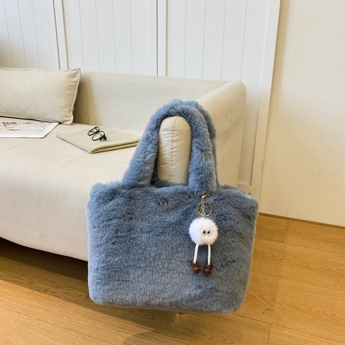 Plush Women's Single Strap Bag Cute Teenager Daily Commute High-end Plush Handheld Tote Bag Fluffy Bag