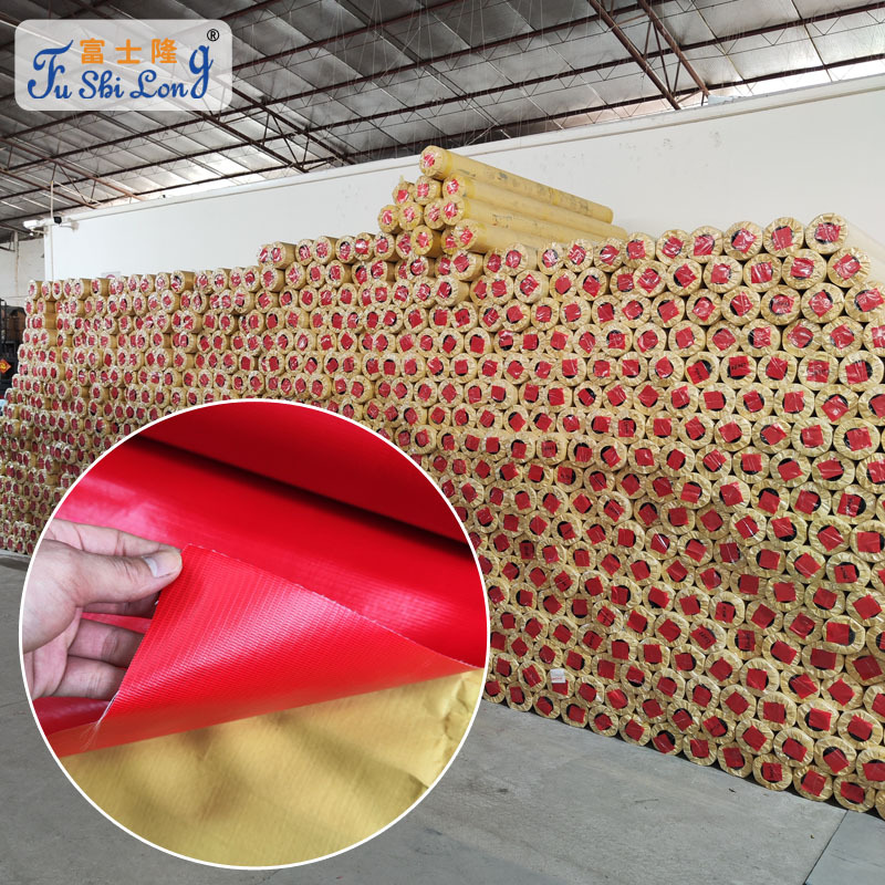 Factory Supply Red Transparent UV-Proof Sunshade Waterproof Display Banner PVC Adhesive Fabric Advertising Material Exhibition Flooring
