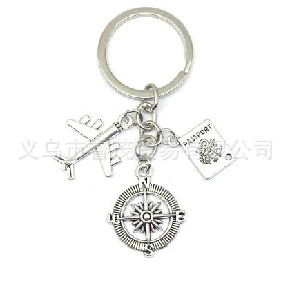 Earth Airplane Keychain Wherever Pendant Travel Keychain Friendship Best Friend Jewelry Handmade