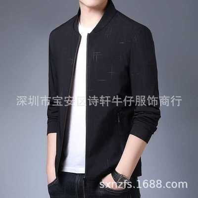 2020春季新款轻商务男装外套宽松时尚秋季薄款中年男式夹克外穿|ms