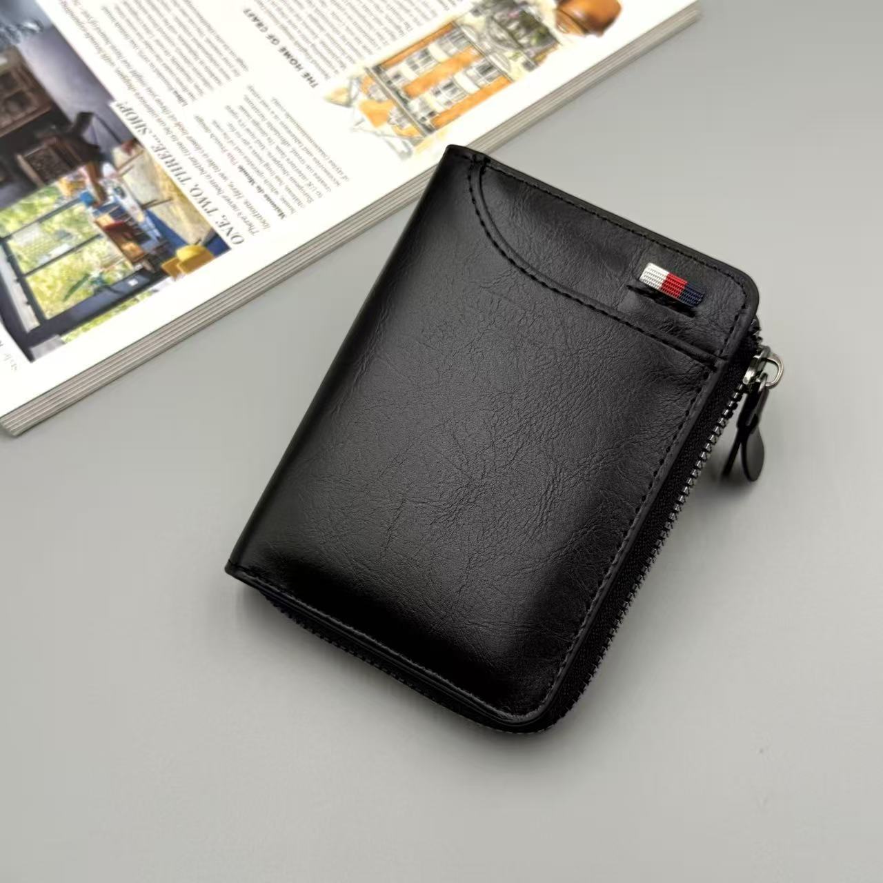 Bolsejas de moda multifuncional para hombres en venta caliente en el comercio exterior bolsas de almacenamiento de tarjetas bancarias en stock billetera con cremallera vertical