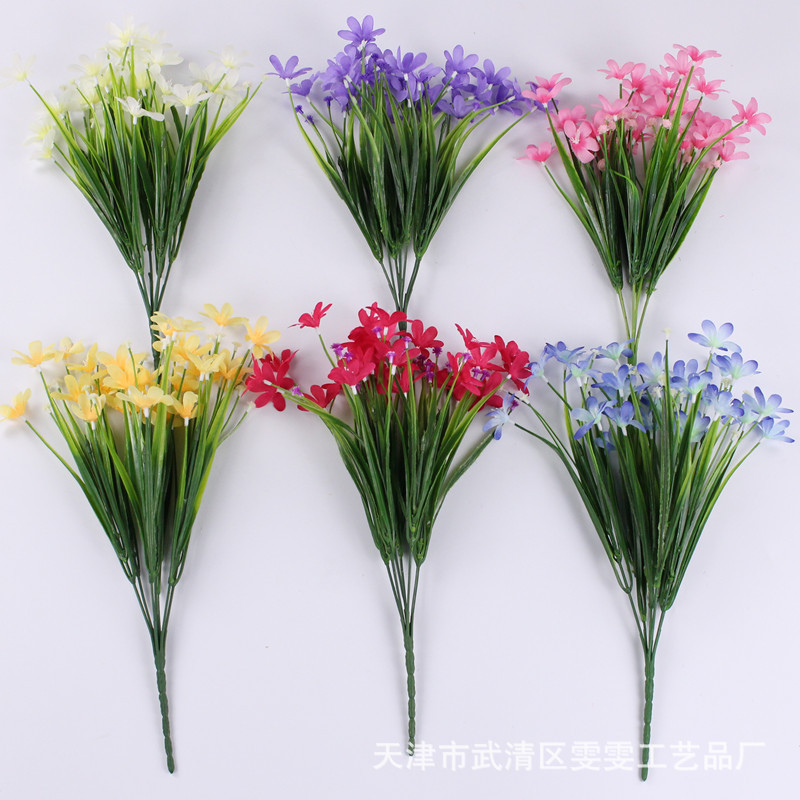 Ramo de Flores Artificiales Decorativas con Efecto Estrellado