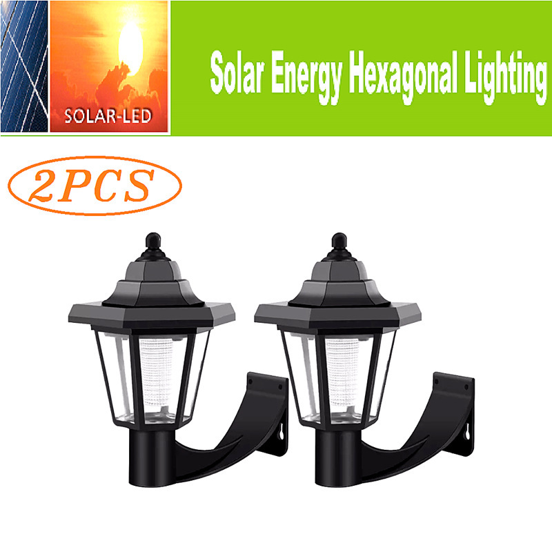 Fábrica suministra luz solar LED de pared de inducción césped patio villa decoración hexagonal paisaje jardín luz exterior