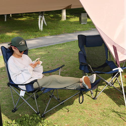 Lightweight folding beach chair, lunch break chair, removable and washable sitting and lying leisure chair, outdoor portable folding deck chair