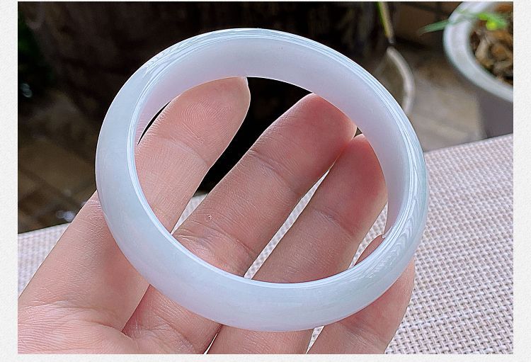 Vòng tay ngọc bích tự nhiên nữ dưỡng ẩm, phong cách thời trang tươi mới chi tiết 5