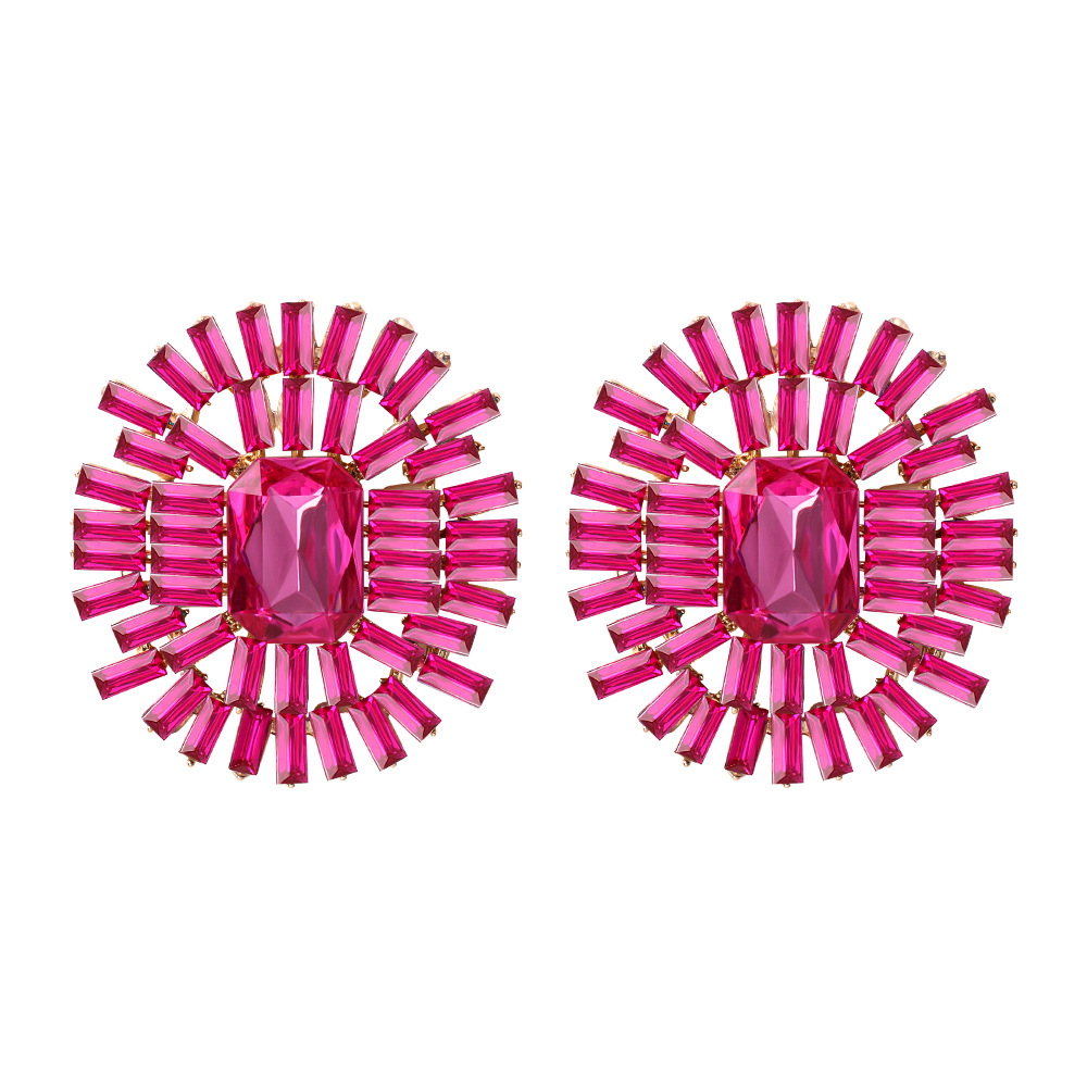 Simple Style Geometric Alloy Inlay Rhinestones Womenu0027S Ear Studs 1 Pair