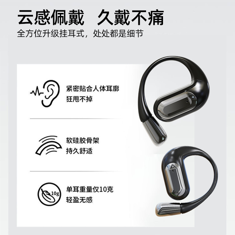 2023年新型骨伝導無線bluetoothイヤホン超長航続ows合金ケース耳掛け式高颜値|undefined