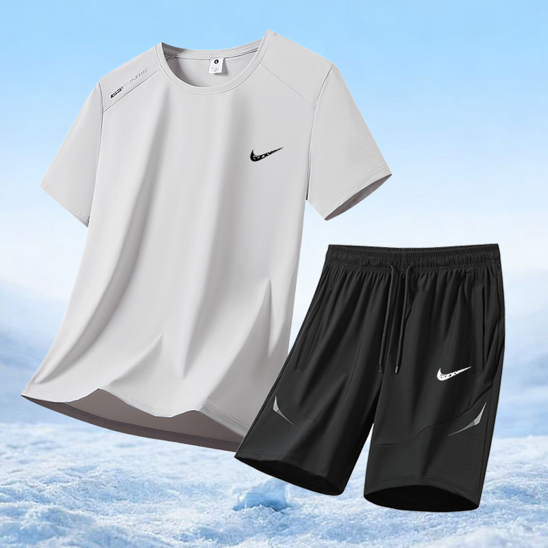 Sports Suit Men's Summer New Trendy Quick-Drying Short-Sleeved T-Shirt Shorts Breathable Loose Casual Two-Piece Set Large Size Sports Suit Men's Summer New Trendy Quick-Drying Short-Sleeved T-Shirt Shorts Breathable Loose Casual Two-Piece Set Large Size
