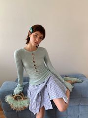 UNITY MODE 多巴胺镂空羊毛打底衫初秋小心机多色修身针织毛衣女
