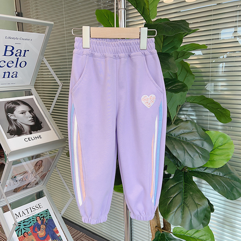 子供用春秋カジュアルパンツ、ベビースポーツパンツ、女の子用ゆったりアウターパンツ、中小子供用秋用女の子パンツ|undefined