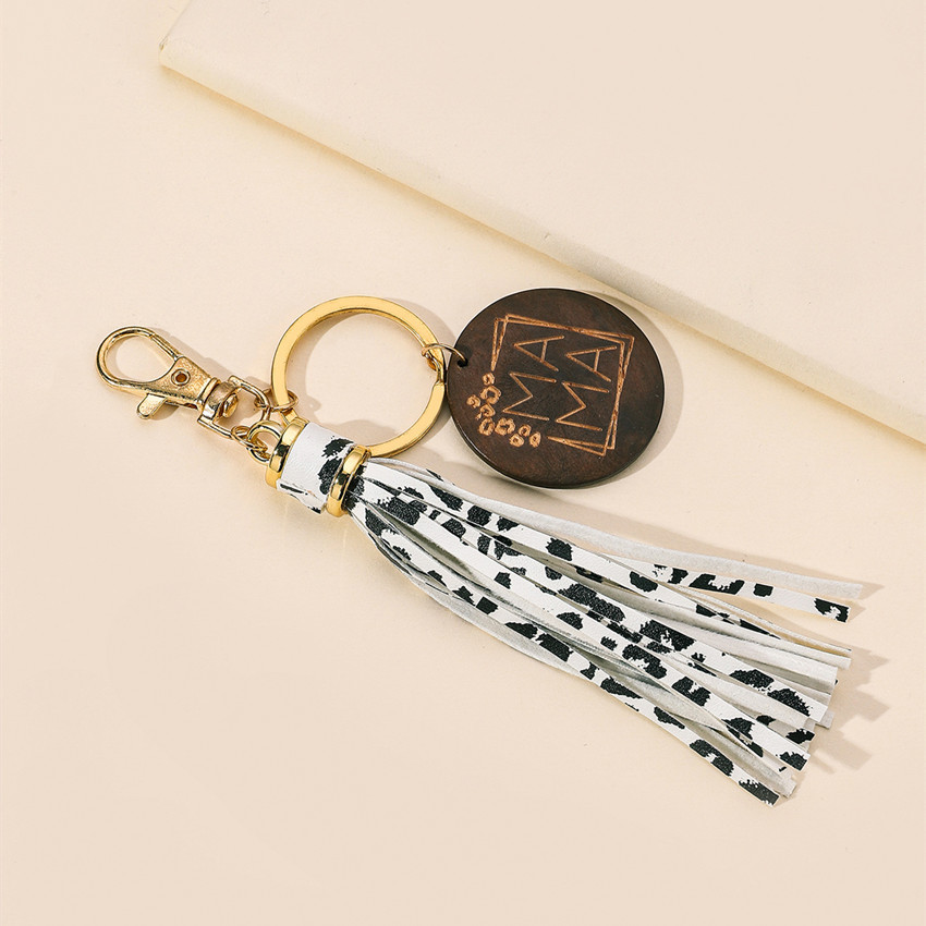 17g Weight Keychain Classification 1 Piece Quantity Casual, Holiday, Daily Occasion Pu Leather Material Mother'S Day Festival Letter, Tassel Pattern Unisex Gender Modern Style Style Modern Style Letter Tassel Pu Leather Mother'S Day Unisex Keychain 15