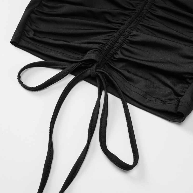 Summer Hollow Out Cutout out Tied Halter Drawstring Shorts Jumpsuit Women Clothing