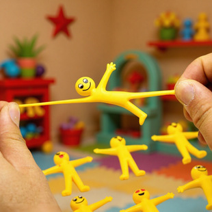Smiley Emoji Stretchable Minion Yellow Figure Creative Tpr Stress Relief Toy Foldable Soft Rubber Vent Doll