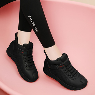 Thick-Soled High-Top Casual Shoes for Women 2025 Autumn and Winter New Style Elegant Sports Shoes Flat-Soled Versatile Non-Slip Women's Shoes