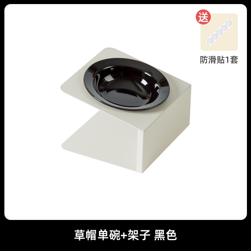 Cerámica de alto valor bd tazón doble para mascotas tazón para gatos protección de la columna cervical anti-volcado juego de tazón para gatos de grano de agua potable de gran calibre