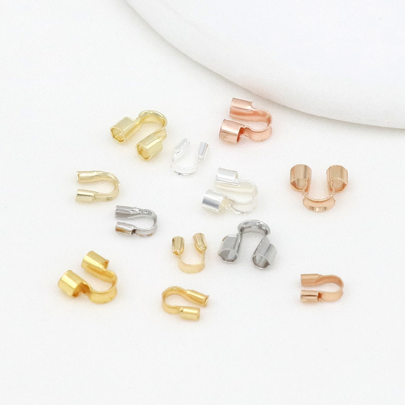 18K Gold-Plated Copper Wire Clip Buckle U-Shaped Horseshoe Buckle Wire Protector End Cap Beaded Steel Wire DIY Accessories B62 18K Gold-Plated Copper Wire Clip Buckle U-Shaped Horseshoe Buckle Wire Protector End Cap Beaded Steel Wire DIY Accessories B62
