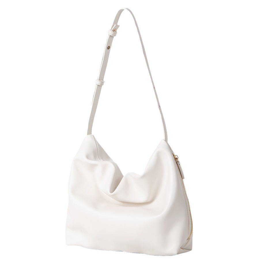 Geantă simplă de mână pentru femei, de culoare uni, cu un aspect luxos și o piele moale versatilă, cu fermoar de mare capacitate._voghion.com