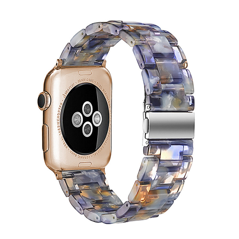Adecuado para Apple S8 correa de reloj Applewatch7-1 generación hebilla de acero inoxidable tres cuentas resina iwatch se correa de reloj