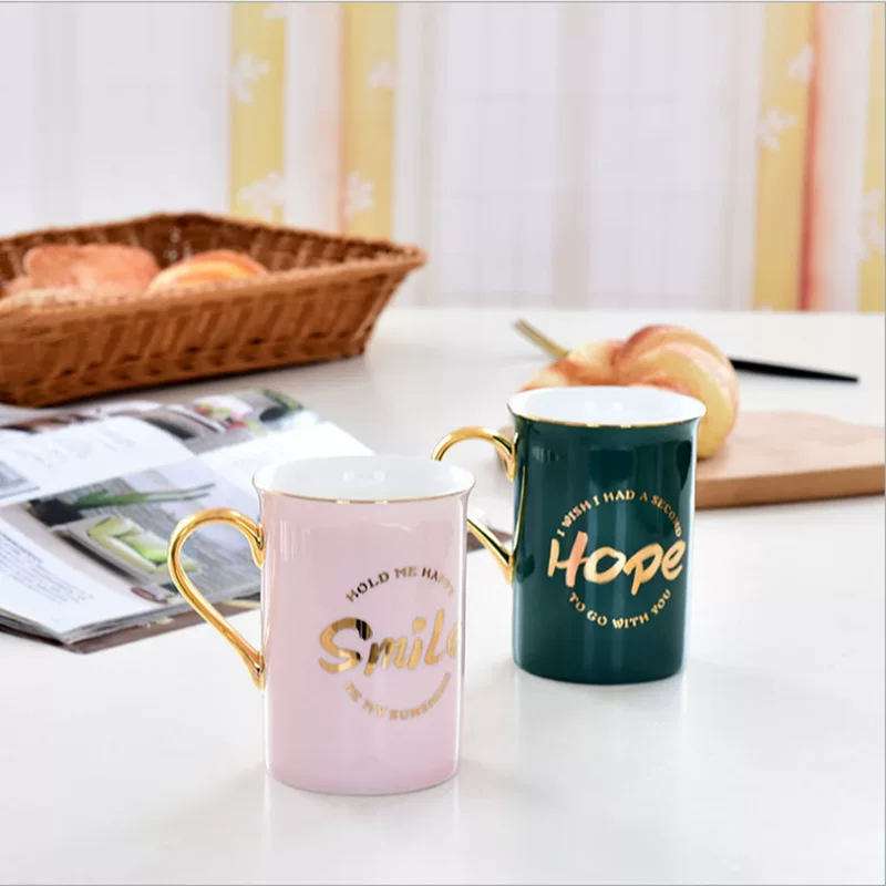 Керамическая чашка оптом от Tangshan Manufacturers Creative Couple Cup Gift Home Coffee Cup Bone China Phnom Penh Mug