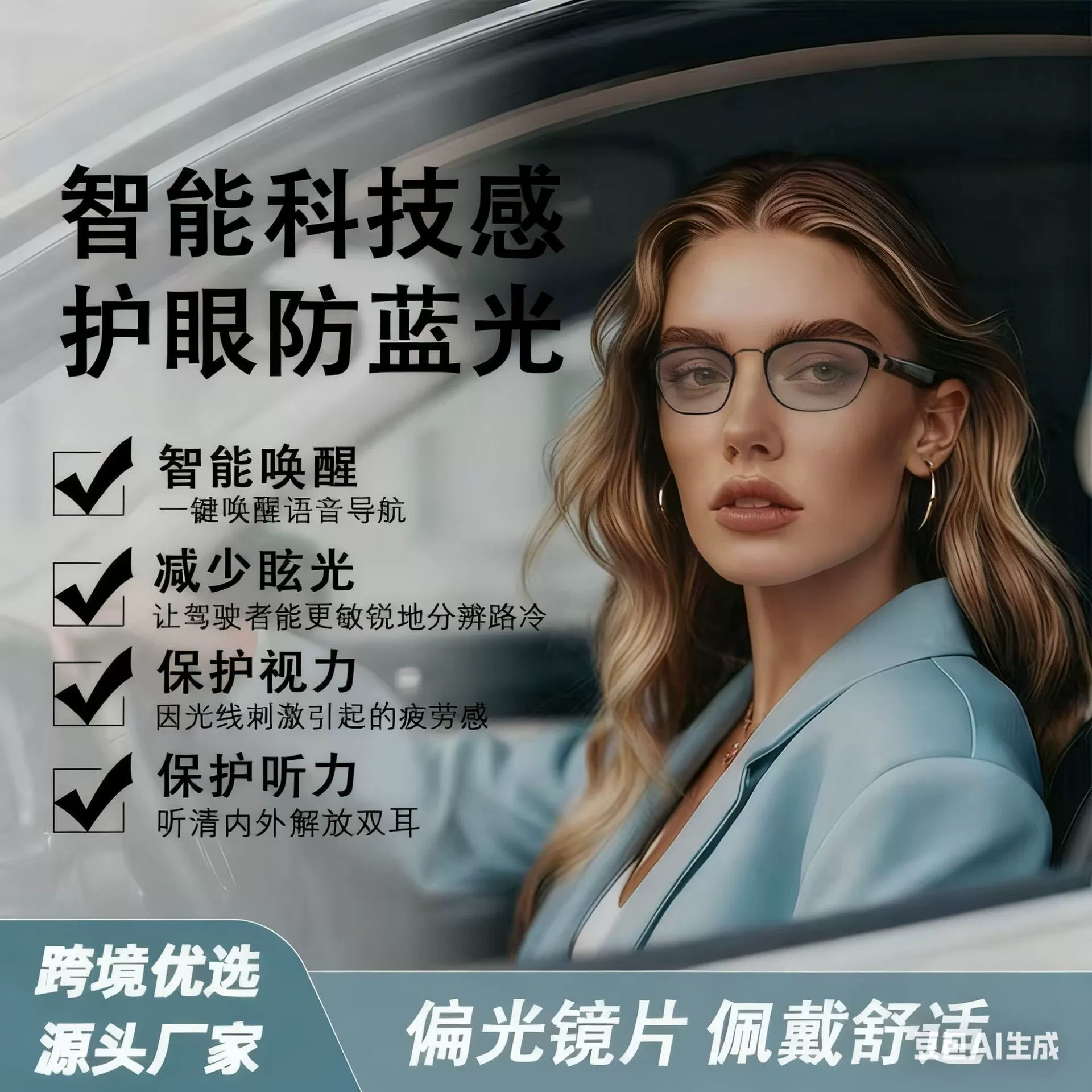Smart glasses, lens, bluetooth, gradient